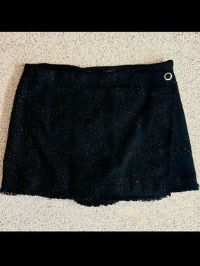 NWOT House of Harlow 1960 black metallic wool blend tweed skort.Fully Lined.XL